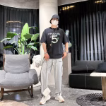 Chanel retro washed and vintage-effect classic "5" couple T-shirts