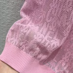 Chanel 2022 Spring/Summer New Arrival Logo Embroidered Jacquard Mesh Short-Sleeve Top - Image 2