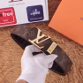 LV New Style Men's Belt with Abstract Line Letter Steel Buckle - Image 10