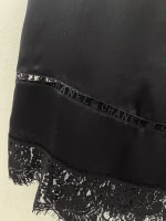 Chanel 2025 New High-Waisted Silk and Lace Patchwork Skirt - Image 6