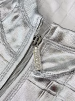Chanel 2025 Early Spring Silver Embossed Double C Pure Cotton Jacket - Image 6