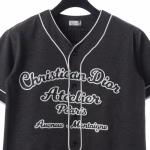 Dior CD Chest Embroidery Short-Sleeve Baseball Jacket - Image 2