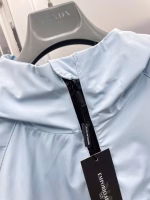 EA7 Armani 2025 Spring/Summer New Arrival Zip-Up Embroidered Logo Hooded Jacket - Image 2