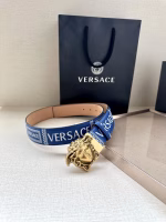 VERSACE 3.8cm Blue Double-Sided Belt - Image 2