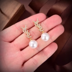 YSL Saint Laurent Earrings, Original Brass Material - Image 4