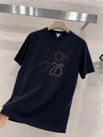 Loewe 2025 New Embroidered Beaded Gold Powder T-Shirt - Image 6