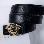 VERSACE High-Quality Belt with Human Head Plate Buckle - Image 10