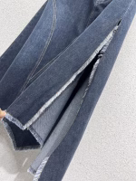 Louis Vuitton High-Waisted Split Frayed Denim Skirt - Image 2