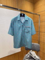 Louis Vuitton Green Printed Silk Short-Sleeve Shirt Set - Image 2