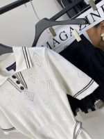 LV White Clover Polo Short-Sleeve Dress - Image 10