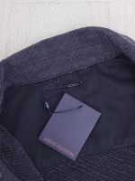 LV Louis Vuitton 2024 New Large Letter Floral Jacquard Washed Utility Denim Jacket Coat - Image 9