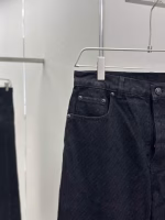 Louis Vuitton 2025 New Style Straight Jeans with Dark Pattern Flocking Jacquard (Black) - Image 9