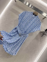 LV Louis Vuitton 2025 New Printed Belt Wide-Sleeve Dress - Image 10