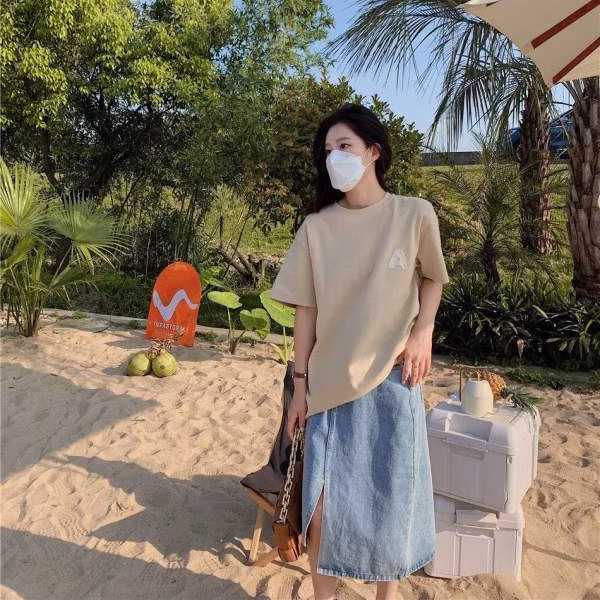 5 2022 Spring/Summer new washed tie-dye T-shirt with chest logo letters - Image 1