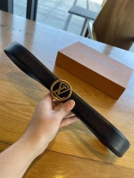 LV Louis Vuitton Unisex Couple's Double-Buckle Belt - Image 9