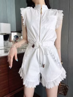2022 New LV Louis Vuitton Ruffled Sleeveless Jumpsuit - Image 8