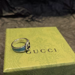 Gucci Interlocking Double G Green Ring - Image 4
