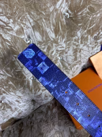 LV Men's Blue Leather Belt - Image 7