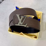 LV Men's Belt with Soft Leather and Logo Buckle - Image 9