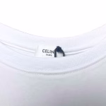 Celine Classic Short-Sleeve T-Shirt with Red Striped Logo - Image 3