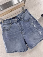 Chanel 2025 New Arrival High-Waisted Washed Denim Shorts - Image 3