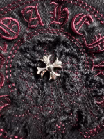 Chrome Hearts 2025 Early Spring New Style Washed and Distressed Sanskrit Embroidery Cross Short-Sleeve T-Shirt - Image 3