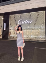 Dior 2022 Spring/Summer latest collection star-patterned vest knit dress - Image 9