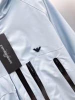 EA7 Armani 2025 Spring/Summer New Arrival Zip-Up Embroidered Logo Hooded Jacket - Image 3