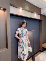 Gucci 2022 Summer Printed Pleated Dress - Image 3