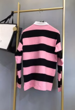 Gucci Pineapple Series Patchwork Stripe Long-Sleeve Polo Shirt - Image 3