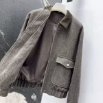 LOEWE 2025 Early Spring New Gray Series Premium Herringbone Casual Jacket Coat - Image 3