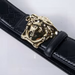 VERSACE High-Quality Belt with Human Head Plate Buckle - Image 9