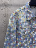 LOUIS VUITTON Colorful Plaid Denim Jacket - Image 3