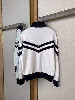 LV Embroidered Zip Knitted Sweater Coat - Image 2