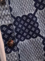 LV Positioning Jacquard All-Over Print Classic Checkerboard Letter Pattern Loose-Fit Couple Jacket - Image 2