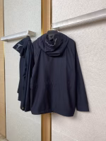 LV Hooded Trench Coat Black Jacket - Image 2