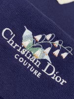 DIOR Embroidered Lily of the Valley Collar Knitted Short-Sleeve Polo Shirt - Image 3