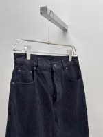 Louis Vuitton 2025 New Style Straight Jeans with Dark Pattern Flocking Jacquard (Black) - Image 2