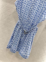 LV Louis Vuitton 2025 New Printed Belt Wide-Sleeve Dress - Image 2