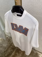 LV Louis Vuitton Leopard Print Letter Intarsia Short-Sleeve Crew Neck T-Shirt - Image 2