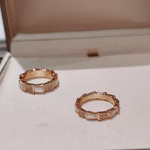 Narrow version / Wide version White Mother-of-Pearl with Diamond-inlaid Serpentine Ring - Image 5