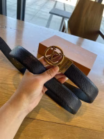 LV Louis Vuitton Unisex Couple's Double-Buckle Belt - Image 8