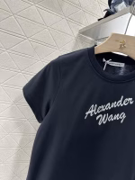 Alexander Wang 2025 Spring/Summer New Arrival T-shirt with Rhinestone and Beaded Logo - Image 7