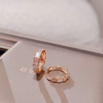 Narrow version / Wide version White Mother-of-Pearl with Diamond-inlaid Serpentine Ring - Image 9