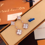 LV Limited Edition Natural White Mother of Pearl Earrings - Image 5