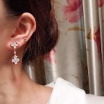 LV Limited Edition Natural White Mother of Pearl Earrings - Image 8