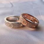 Cartier LOVE Collection Six-Diamond Ring💍 Couple's Pair Rings