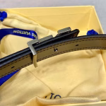LV Men's Belt with Soft Leather and Logo Buckle - Image 8