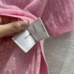 Chanel 2022 Spring/Summer New Arrival Logo Embroidered Jacquard Mesh Short-Sleeve Top - Image 4