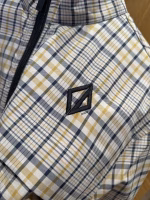 DIOR Checkered Stand-Collar Embroidered Long-Sleeve Coat - Image 8